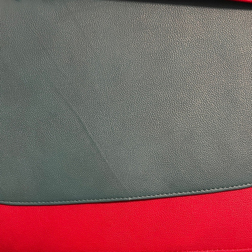 Elvy Colorblock Leather Crossbody Satchel Teal & Red - Picture 10 of 11
